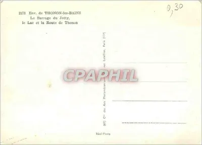 Okręgi Thonon-les-BAINS — Przebarwienie Jotty, Jezioro i Droga do Thonon — Spółka Sztuki Fotomechanicznej, Paryż — Rewers
