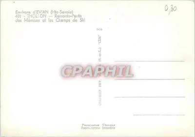 Thollon — Remonte-Pente des Mémises i pola narciarskie — Combier Imp. (S.-et-L.) — Rewers