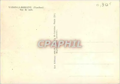 Vaison-la-Romaine — Widok nocny — Les Éditions ARLIX, Paryż — Rewers