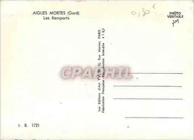 Aigues Mortes (Gard) — Die Mauern — Editions d'Art Yvcon, Paris — Rückseite