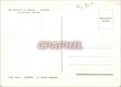 Imperieel Huis — Koningin Wilhelmina en haar familie — Edities A. Tomasi, Ajaccio — Achterkant