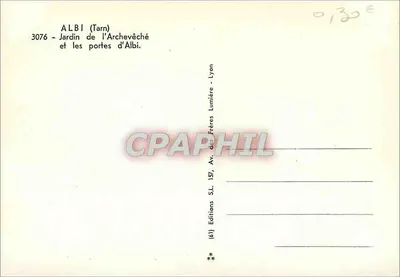 अल्बी (तार्न) — आर्चबिशप के बगीचा और अल्बी के द्वार — फ्रेंच भाई लूमियर के संस्करण, लियोन — पीछे