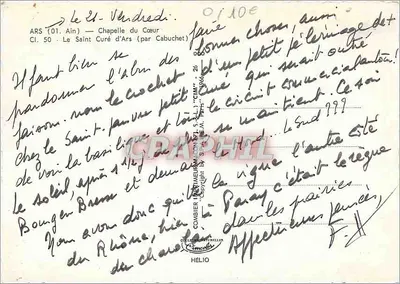 Estátua do Santo Curado de Ars — Capela do Coração (por Cabuchet) — CI. 50 — Cim — Verso