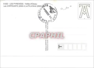 Jezioro Artouste — Pyrenées — Wydawnictwo ARTTPYR — Rewers