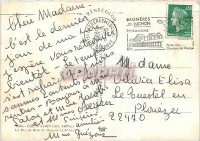 Col d'Aspin — Altitud de 1489m — editor Povk — Reverso