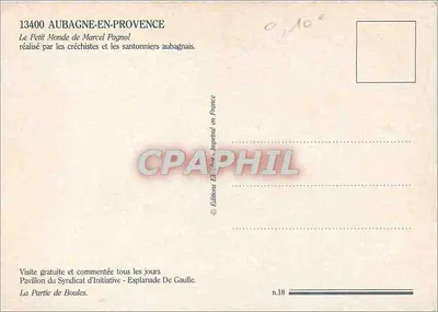 Aubagne-en-Provence — O Pequeno Mundo de Marcel Pagnol — Edições Edições em França — Verso