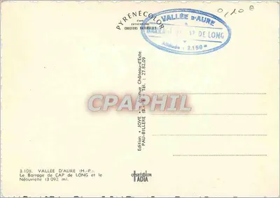 Zbiornik w Cap de Long — Néouvielle — Wydawnictwo Jove Pau-Billère — Rewers
