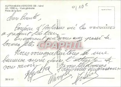 Autrans — Altitude 1050 m — Editora Cliché Réalisations — Verso