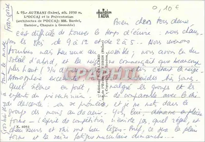 Autrans (Isère) — O Préventorium e o Occaj — Editor ADIA, n° X.4093 — Verso
