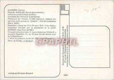 Auxerre — Plac św. Nikodema i widok na Yonne i katedrę — Éditions de l'Orangerie — Rewers