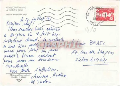 Avignon — Ponte e palácio — Editions e Impressions Combier / Mâcon — Verso