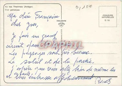 Ax les Thermes — vista geral — Carte postale Bilhete postal antigo-POUX S.18 — Verso