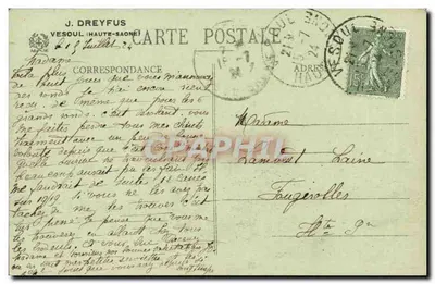 Les Hautes Vosges - Coteau de la Tête-du-Linge — Wydawca Weick, Saint-Dié, n° 12893 — Rewers
