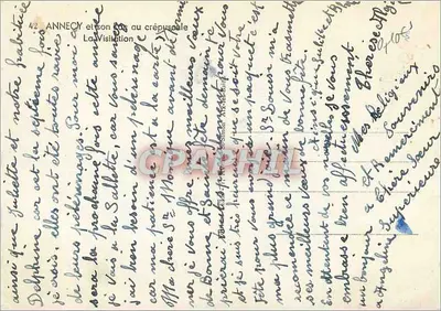 Annecey — zachód słońca — J. Léle — Rewers