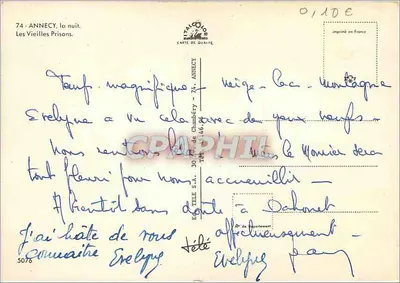 Annecy — À noite. As Velhas Prisões — Édition Télé S.A., n° 5076 — Verso