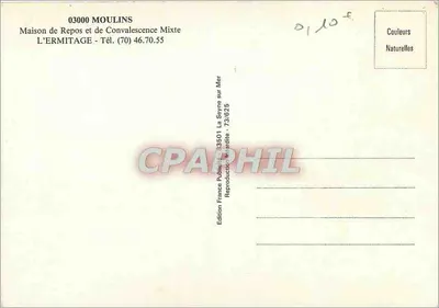 Mengvormige herstel- en convalescentiehuis — L'Ermitage — Uitgave France Publie — Achterkant