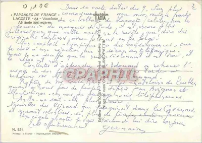 Lacoste — Miasto historyczne Vaucluse — Wydawnictwo Blanç-Pattin — Rewers