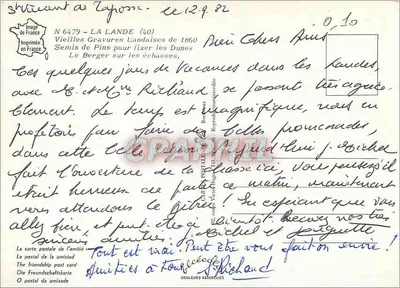 La Lande nel 1860 — Semina di Pini per fissare le Dune — Vecchie Incisioni Landesi del 1860 — Verso