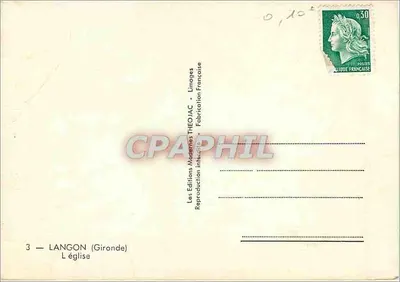 Langon (Gironde) — A igreja — Théojac — Verso