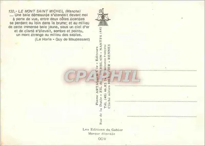 Mont Saint-Michel — widok z lotu ptaka — Éditions Artabe & Cie, n°132 — Rewers