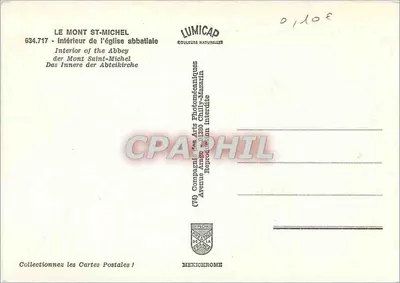Innenansicht der Abteikirche — Mont Saint-Michel — Verlag LUMICAP — Rückseite