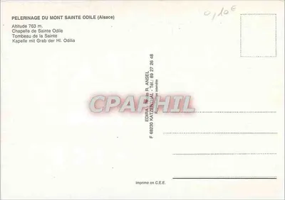 Pilgrimage na Mont Sainte-Odile – Kaplica św. Odyle – Wydawca R. Ansel, Katzenthal — Rewers