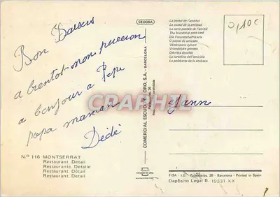 Montserrat — Widok na klasztor i skały — Comercial Escudo de Oro, S.A. — Rewers