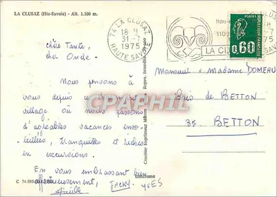 La Clusaz — estação de montanha na Alta Saboia — Impressor Combier — Verso