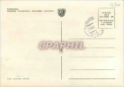 Žarnovica — Náměstí Slovenského národného povstání — Foto Ladislav Osvald — Verso