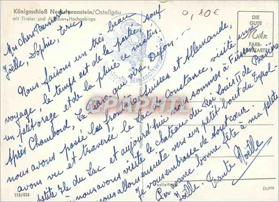 Zamek Neuschwanstein — Niemcy — wyd. DUPR n°118/434 — Rewers