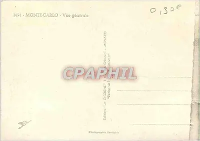 Monte-Carlo — Vista geral — Edição 'A Cegonha' - Mônaco — Verso