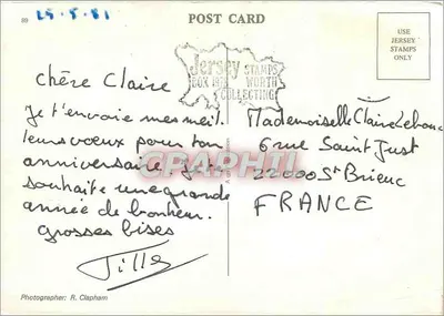 Corbière, Jersey — farol sobre rochedos — C.I. 149 — Verso