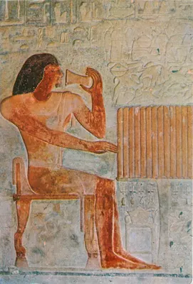 Ptah-Hotep-Mastaba — Ptah-Hotep sentado diante de uma mesa ricamente fornecida — Lehner & Landrick, Cairo