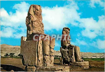 Os colossos de Memnon — Tebas — editor K. Lambelet & Landrock, n° 113