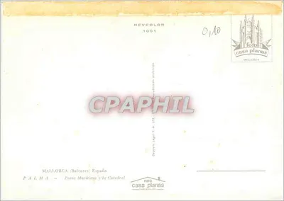 Palma de Mallorca — Paseo Marítimo e a Catedral — Foto Casa Planas — Verso