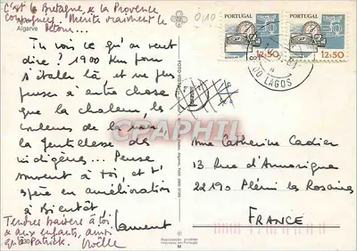 Algarve — plaża i skały — wydawca nieodczytelny — Rewers