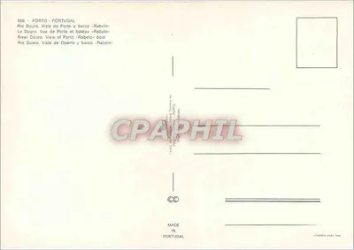 Porto - Portugalia — widok rzeki Douro z łodzią Rabelo — n°866 — Rewers