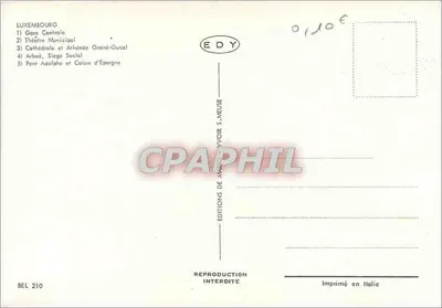 Luxemburgo — vista panorâmica — Éditions EDY, BEL 210 — Verso