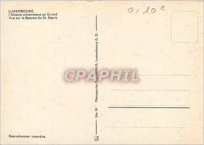 Luxemburg — Widok na Bastion Świętego Duchy — Messageries Paul Kraus, nr 54 — Rewers