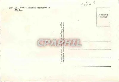 Avignon — Pałac Papieski (XIV w.) — Strona południowa — Wydawnictwo MAR, Roland de Cimiez — Nîmes — Rewers