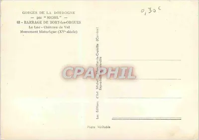 Zamek Val - Bort-les-Orgues — Przełęcz Dordogne — Wydawnictwo Art Michel — Rewers