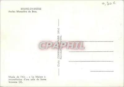 Bourg-en-Bresse — Velho Mosteiro de Brou — reconstituição de uma sala de fazenda bressã — Museu do Ain — Verso