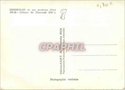 Abadia do Thoronet — XIIº s. — Edições S.E.P.T. NICE — Verso