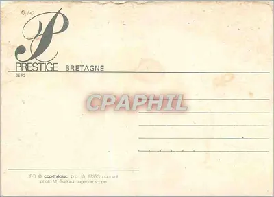 Relógio antigo com mostrador romano — decoração floral — editor Prestige Bretagne, n° 35-P2 — Verso