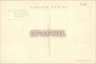 Vigo — Bairro dos Pescadores — Editor A. LAMARCA, Série II, N° 952 — Verso