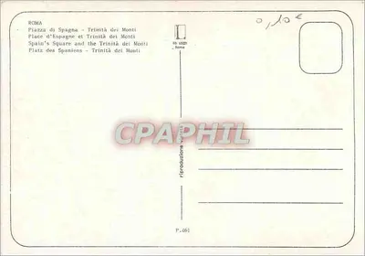 Rzym — Piazza di Spagna i Trinità dei Monti — wydawca Ro Lozzi, nr P.461 — Rewers