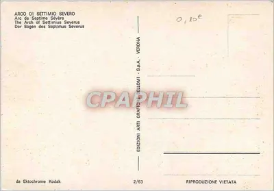 Arcus Septimii Sewera — Rzym — Wydawnictwo Arti Grafiche Bellomi, Verona — Rewers