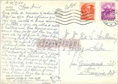 Port w Neapolu — widok na Wulkan — Casa del Giornale, Neapol — Rewers