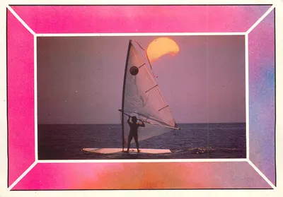 Surfeiro de vela ao pôr do sol — editor Stampaontalìa, n° 315/3