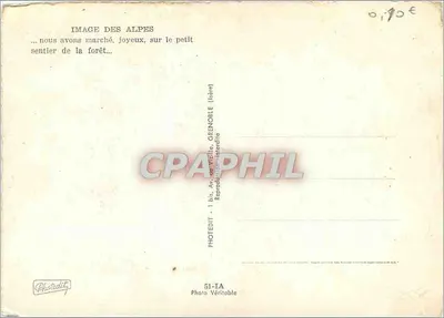 Widok Alp — lasowy ścieżek — Photodit, Grenoble — Rewers